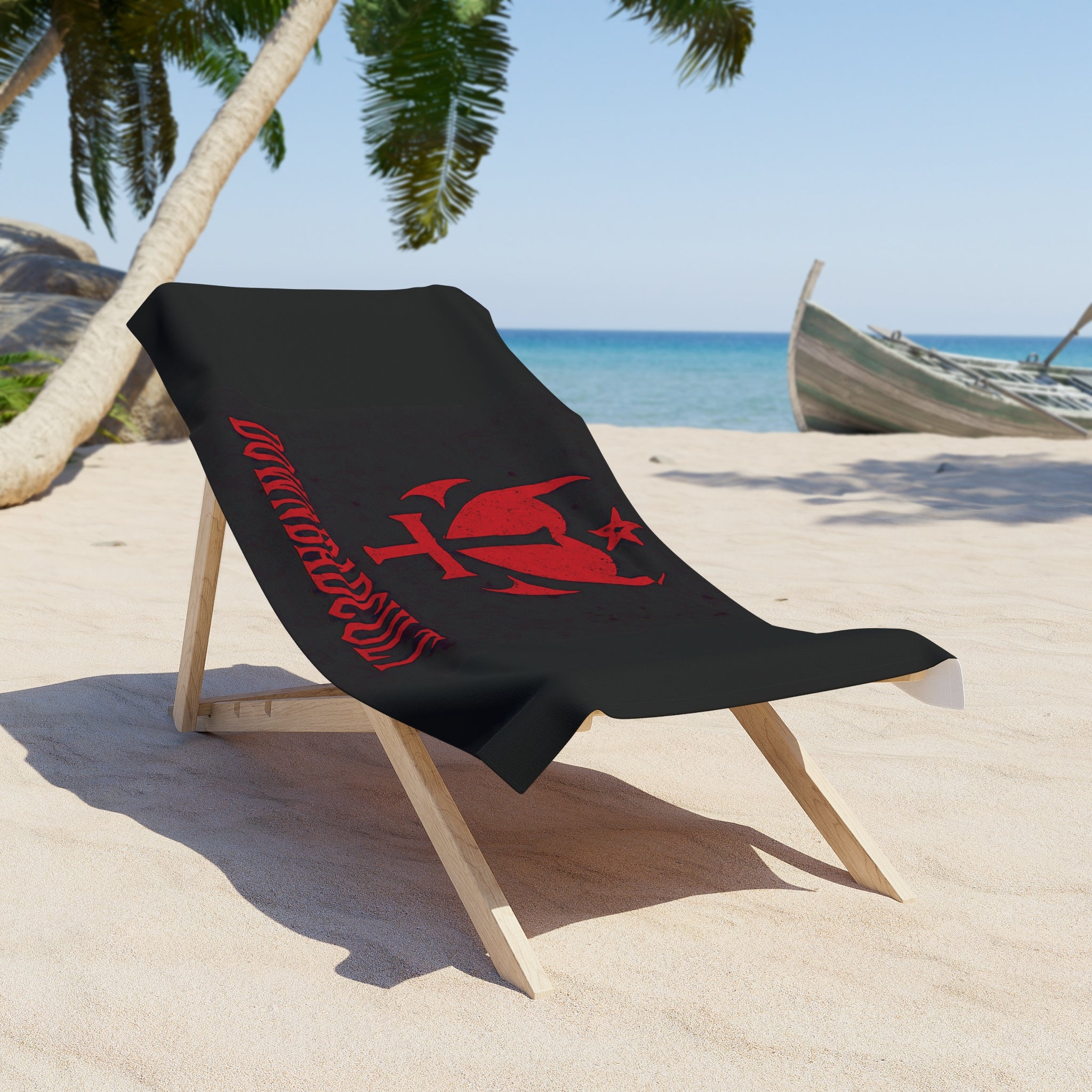 Downbadcult Beach Towel - Stylish Black Towel for Unique Beach Vibes