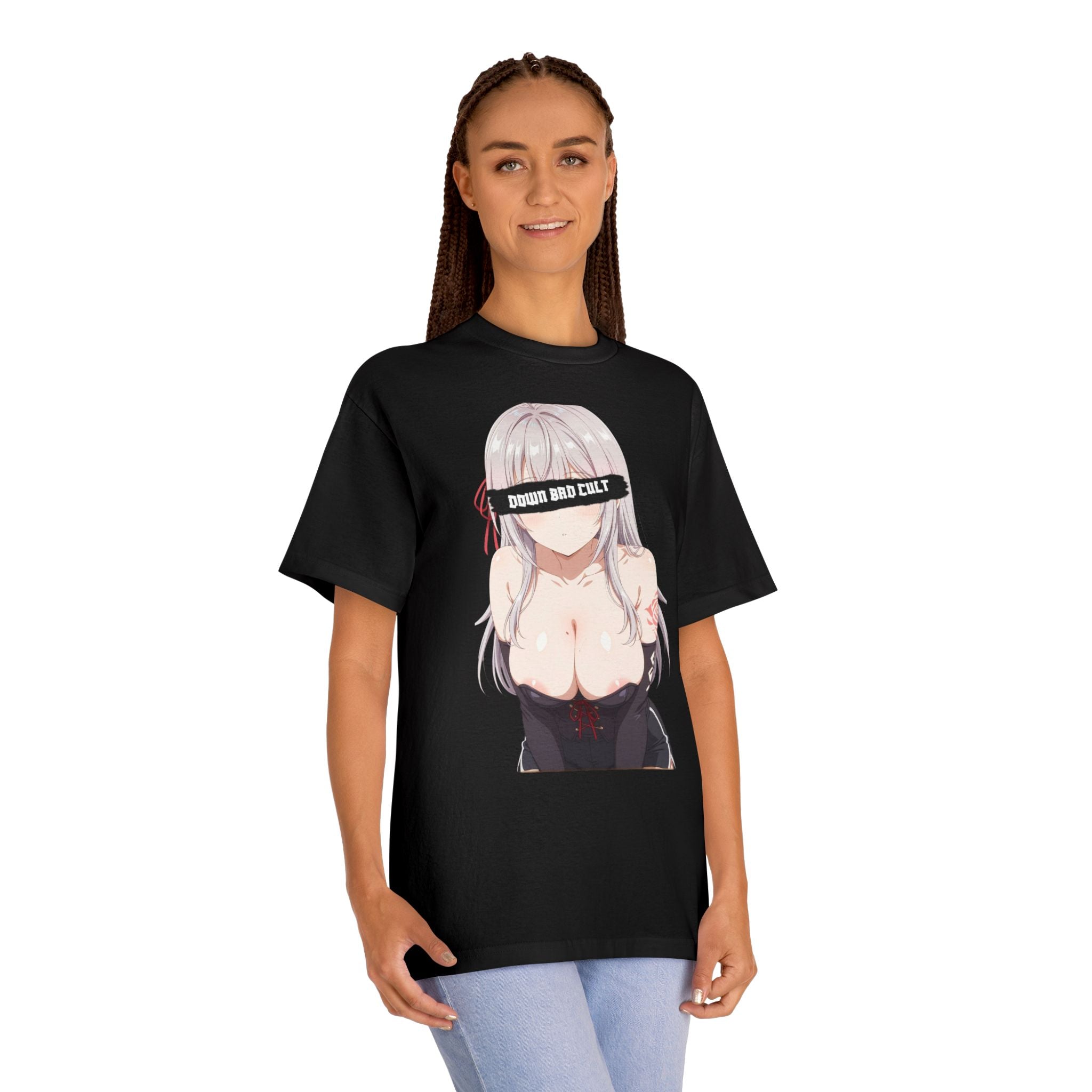 Unisex Classic Tee - Bold Anime Design | 'Down Bad Cult' Graphic Tee