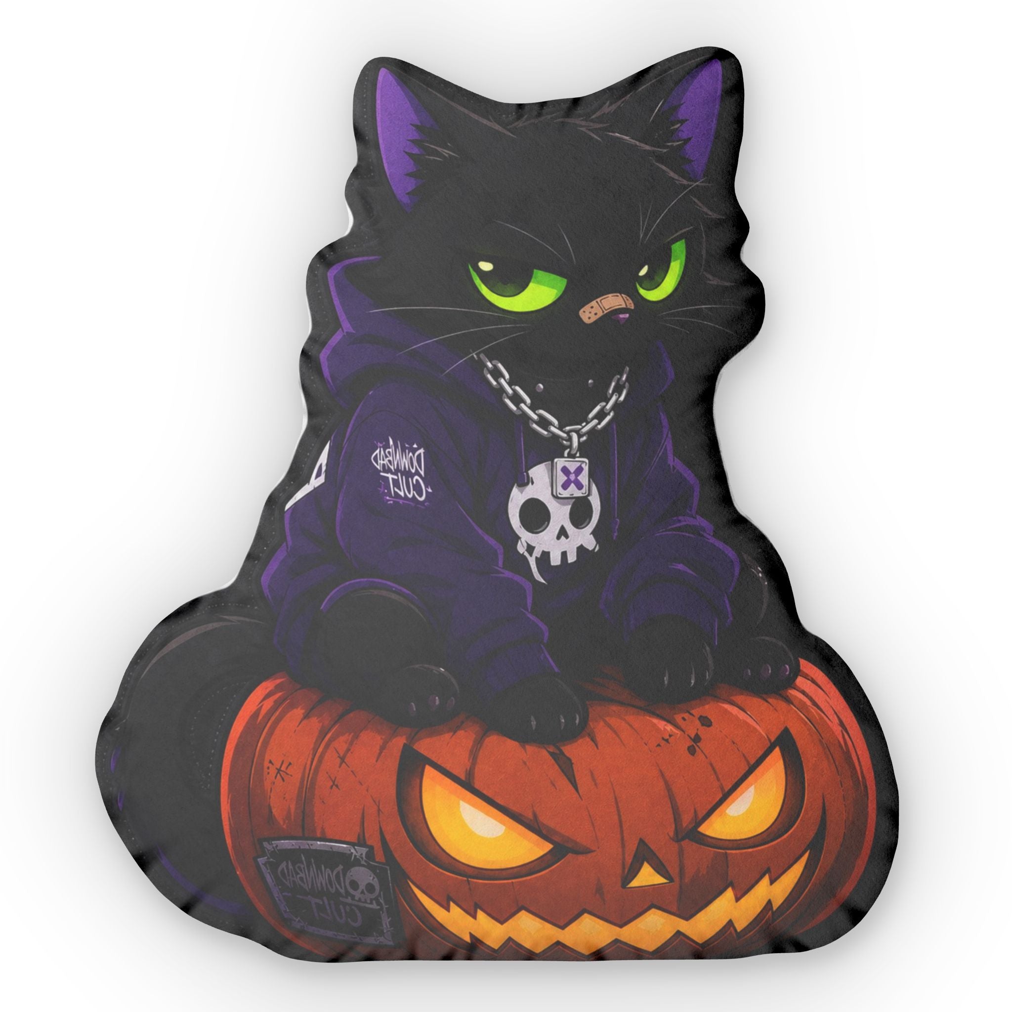 Halloween Cat Pumpkin Shaped Pillow