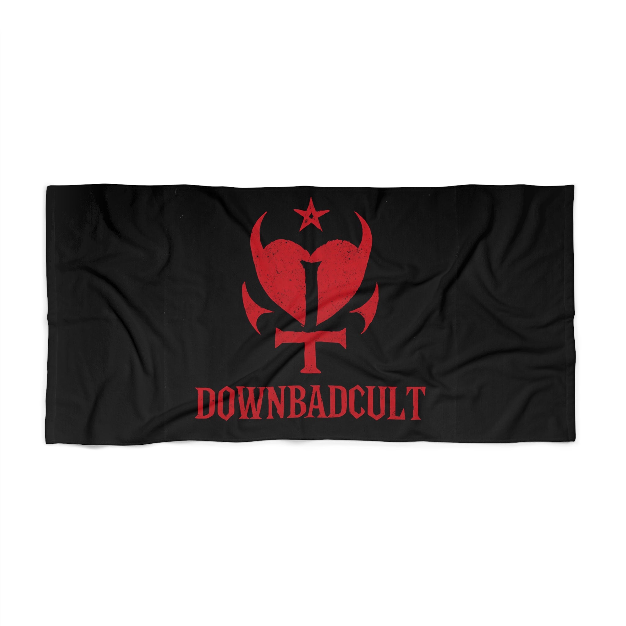 Downbadcult Beach Towel - Stylish Black Towel for Unique Beach Vibes