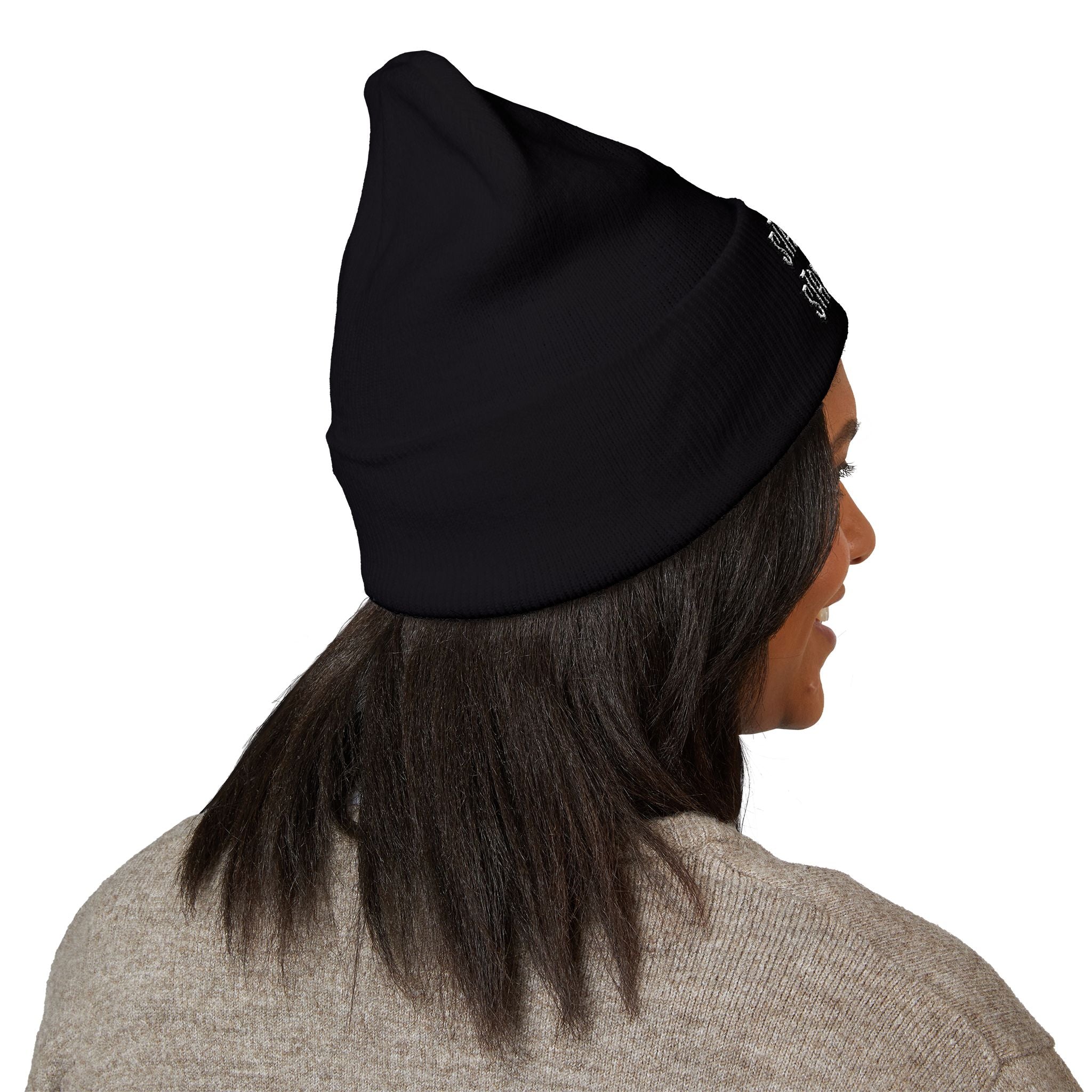 Stay Down Stay Warm Embroidered Cuffed Beanie