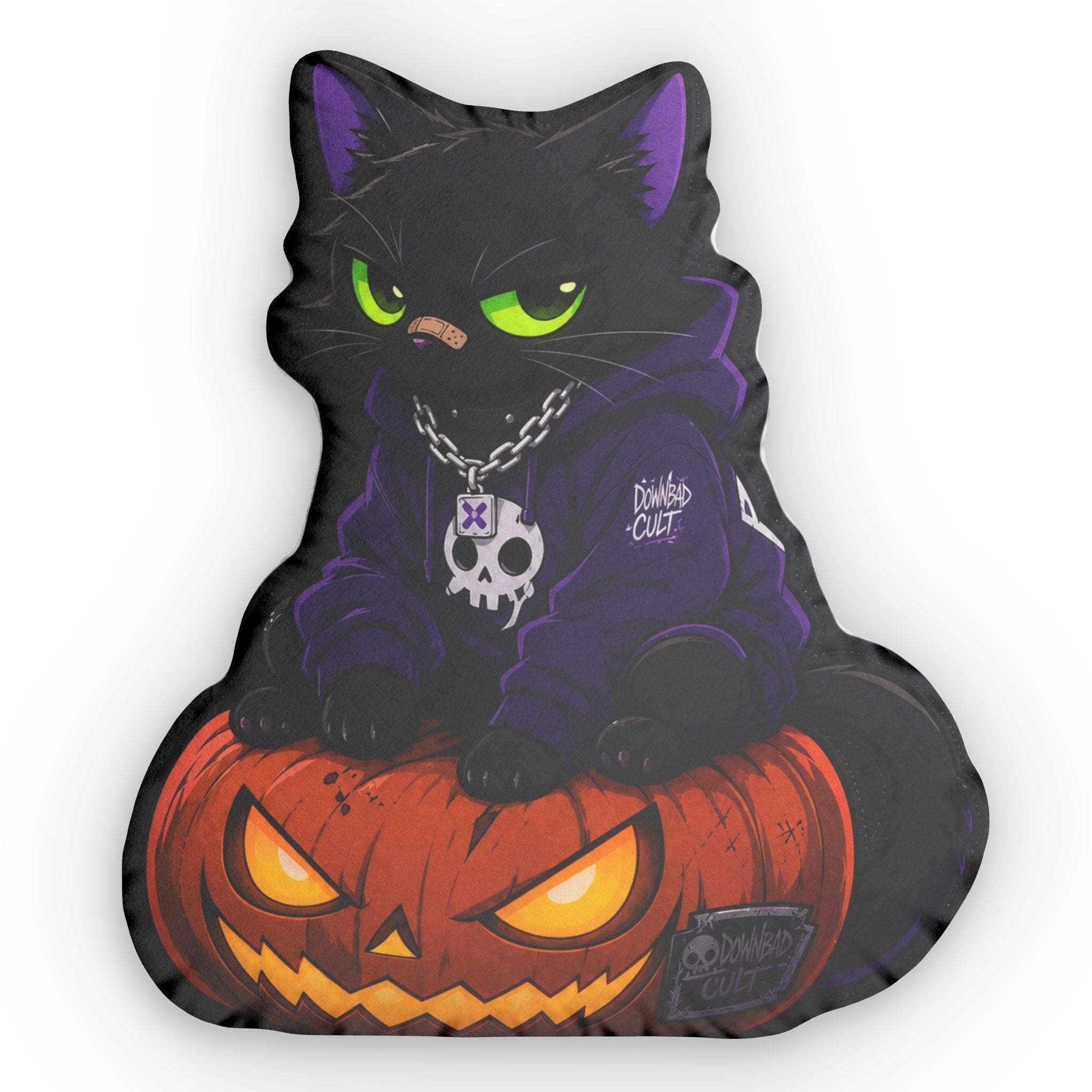 Halloween Cat Pumpkin Shaped Pillow